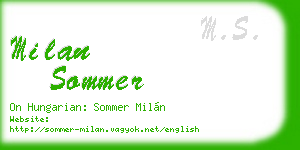 milan sommer business card